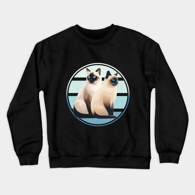 Siamese Cats Crewneck Sweatshirt by D Wright 